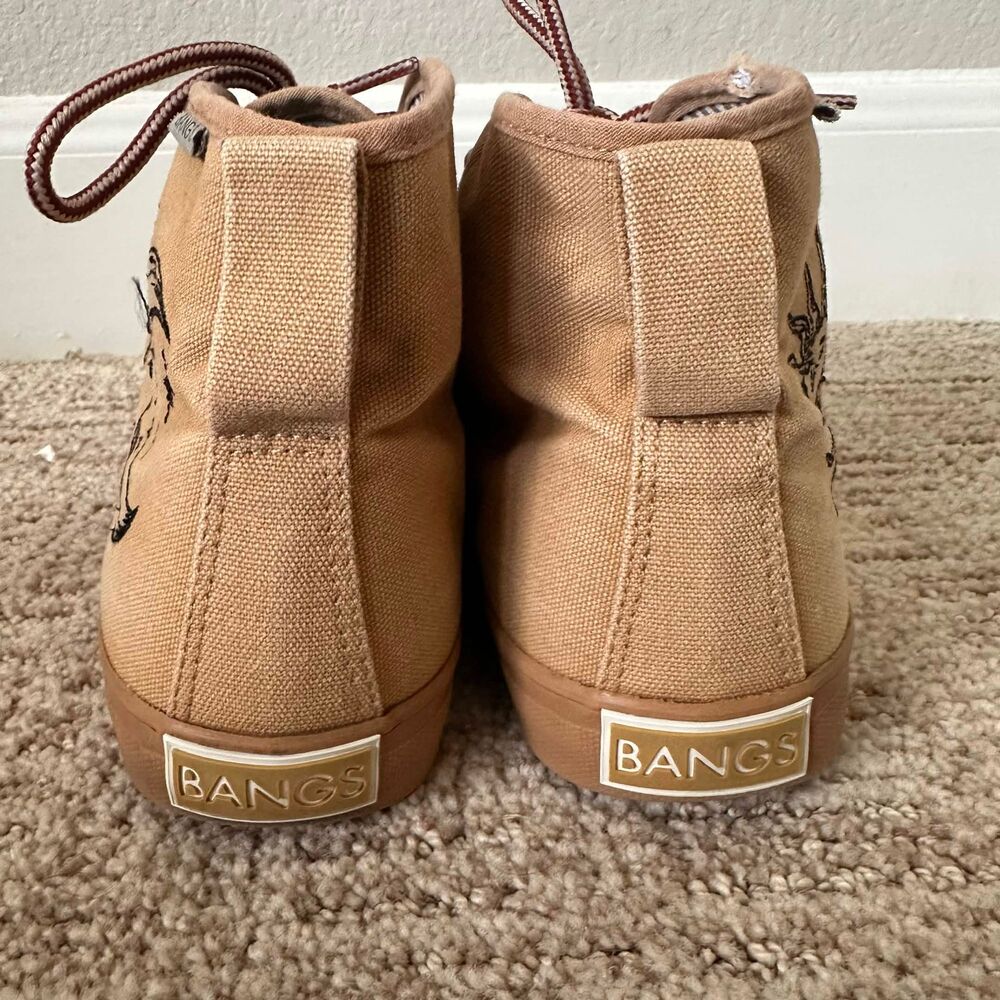 RARE BANGS Shoes Lunar High Top Sun & Moon Embroidered Women 7.5 / Men 6 Granola - Picture 4 of 7
